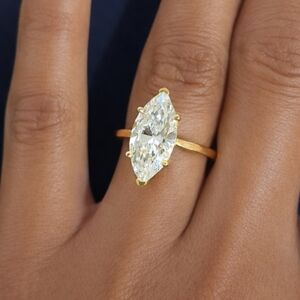 💎 IGI Certified 2.91ct Marquise Lab Diamond Ring | 18K Gold 💎